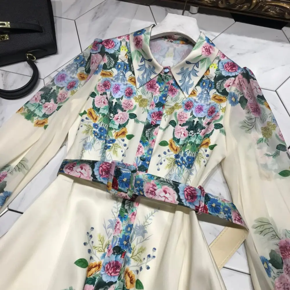 Женское повседневное пляжное платье с цветочным принтом синее шифоновое для