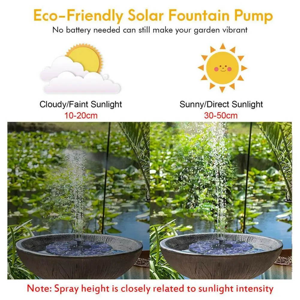 

6V/3.5W 18cm Solar Water Fountain Pump Colorful LED Pump Lights Floating Lawn Swimming Decor Pond Fountain Garden Pools F9Y5