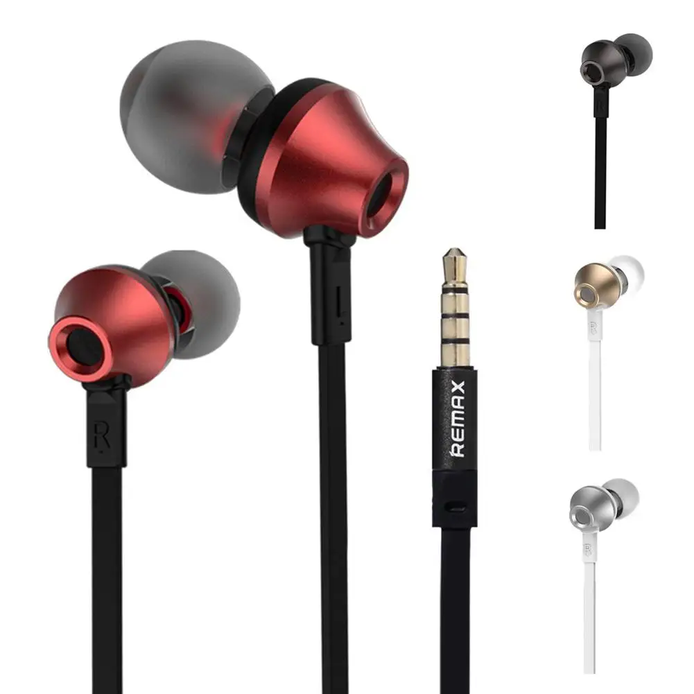 

Remax Rm-610d 3.5mm Plug Earphone In-Line Control Stereo Headsets In Ear Earphone HiFi Headset with Microphone for Phone
