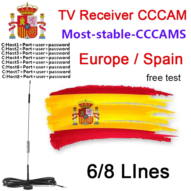 

Spain stable cccam lines for Europe support Portugal Germany Netherlands is compatible with speaker satellite TV