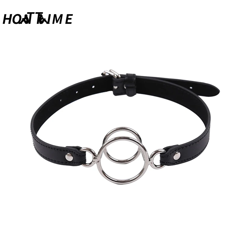 Новый бондажный кляп для рта металлический с двойным круглым кольцом открытым