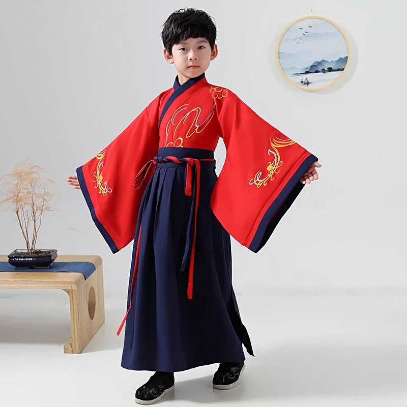 

Hanfu boy new year gift clothes Chinese traditional costume child clothing film TV Stage performance Recite cos cltothing
