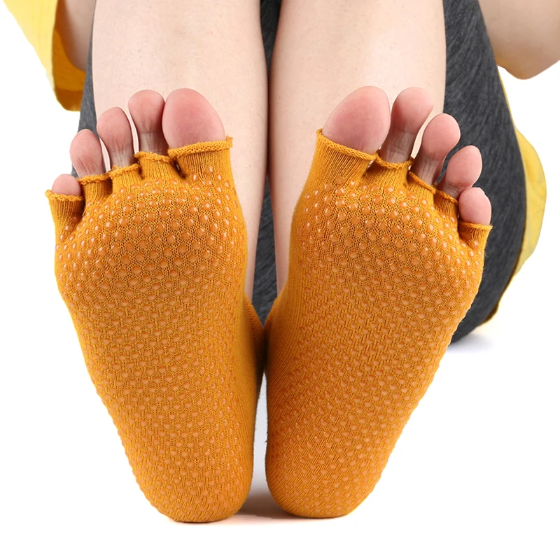 Носки для йоги Нескользящие ремешки штанги с захватами носки без носка пилатеса