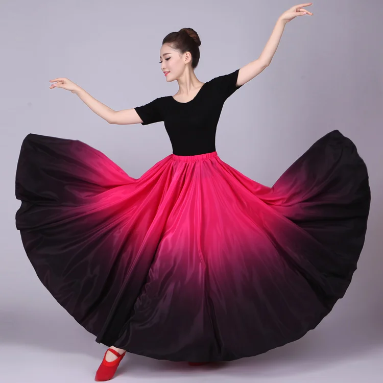 

Women Floor Length Long Skirts Big Swing(360 540 720 )Plus Size Elastic High Waist Maxi Dance Party Club Skirts Jupe Longue