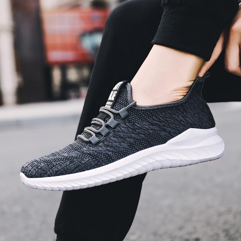 SALUDAS Sneakers Men Running Shoes Male Leisure Flying Woven Light Breathable Net Shoes Fashion Sneakers Vulcanize Shoes