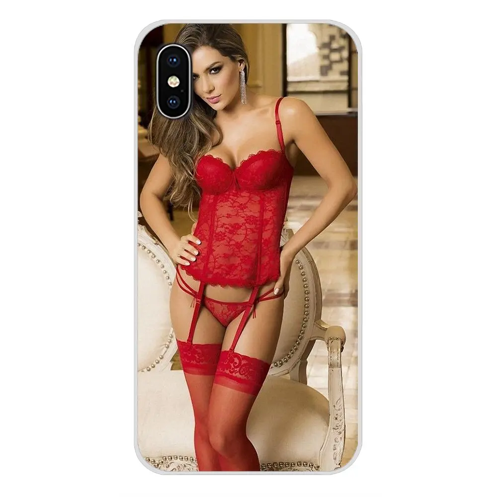 Чехол для сотового телефона Темно-Красный Модный сексуальный чехол девушек Samsung
