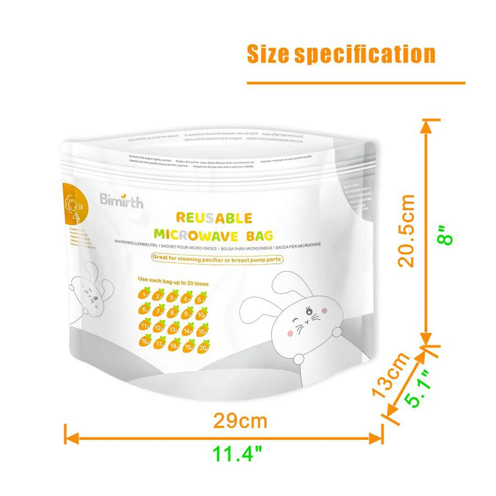 

16Pcs Microwave Sterilizer Bags Zipper Closure Reusable Steam Bags For Baby Bottles Breast Pumps Teethers