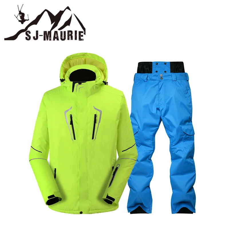 color7 SJ-Maurie мужской лыжный костюм, куртка для сноуборда и штаны, костюм, комплект ветронепроницаемой водонепроницаемой зимней уличной спортивной одежды, зимний костюм, теплый - Цвет: color7