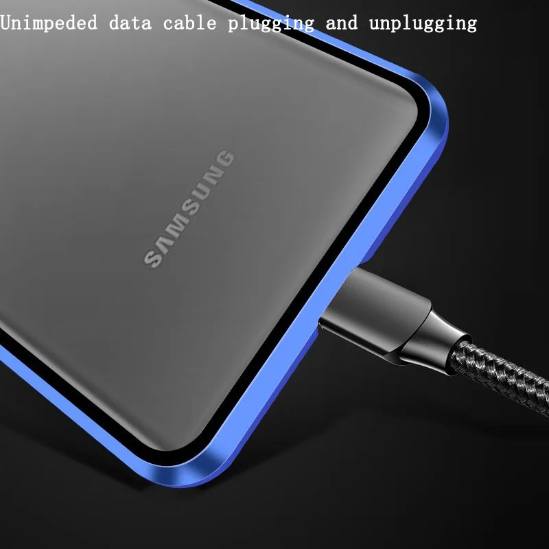 

Magnetic Metal Case For Samsung Galaxy Note 20 Ultra 10 Pro 9 S20 S10 S9 S8 Plus A51 A71 A50 A70 A10 A20 Double Side Glass Cover