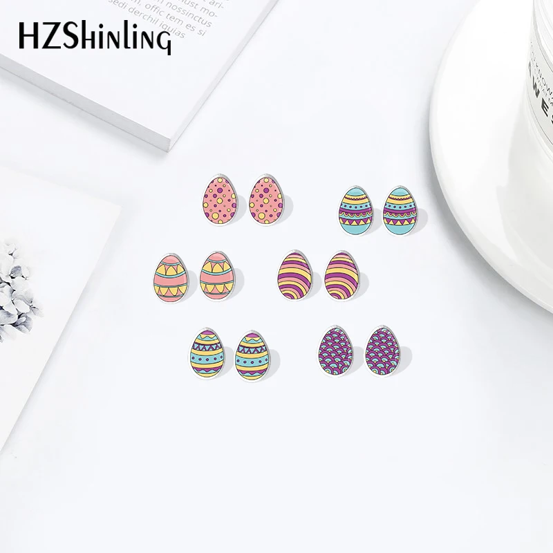 

2021 Easter Eggs Cartoon Stud Earrings Resin Epoxy Earrings Acrylic Ear Jewelry