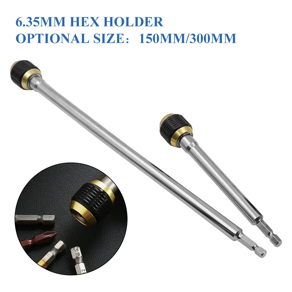 

Quick Coupling Drill bit holder 1/4\\\" Hex shank Extension rod Convert tool Stainless steel