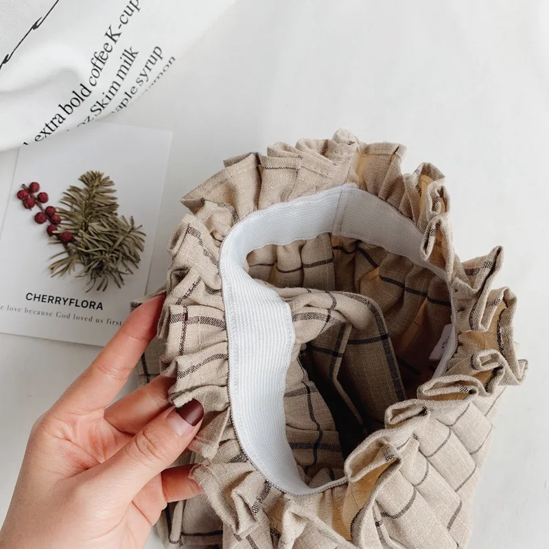 Женская клетчатая юбка WLG бежевая повседневная с оборками универсальная одежда