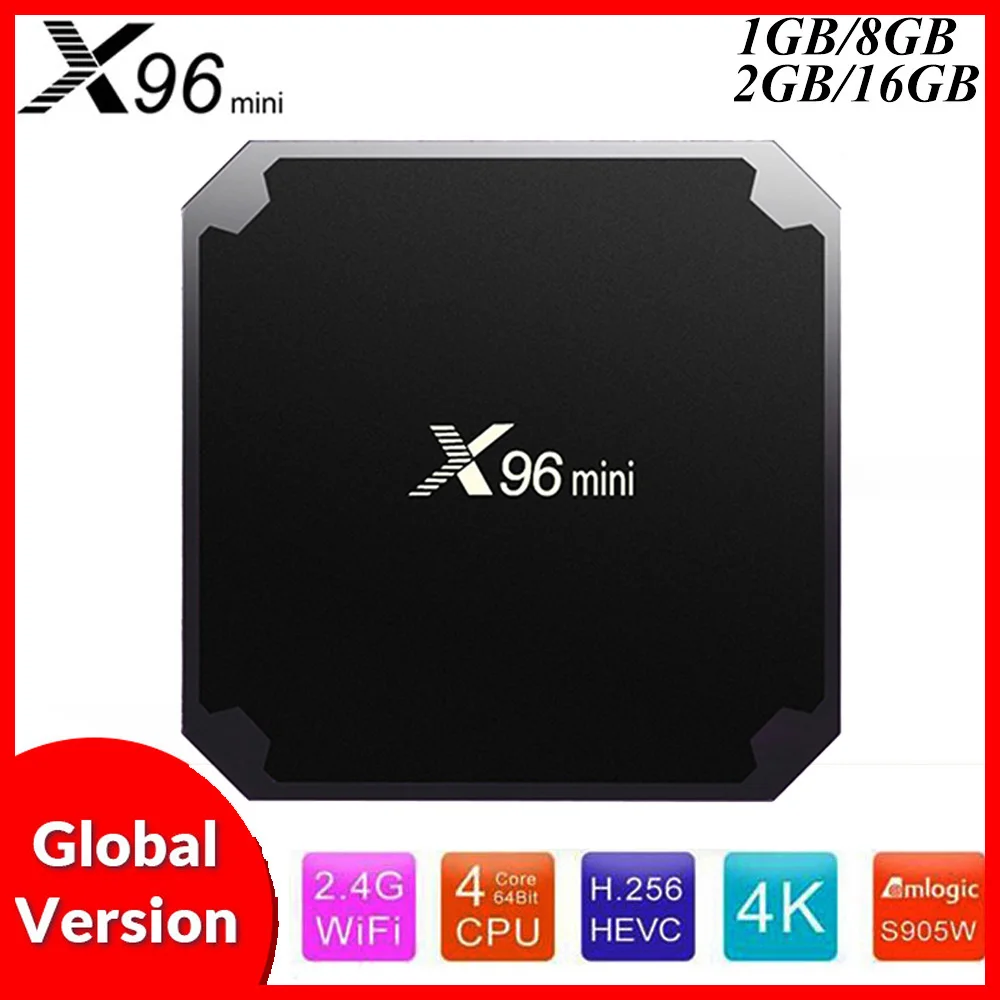 

X96mini X96 mini Android 7.1 Smart TV BOX X 96 2GB/16GB 1GB/8GB Amlogic S905W Quad Core support 4K 30tps 2.4GHz WiFi Set top box