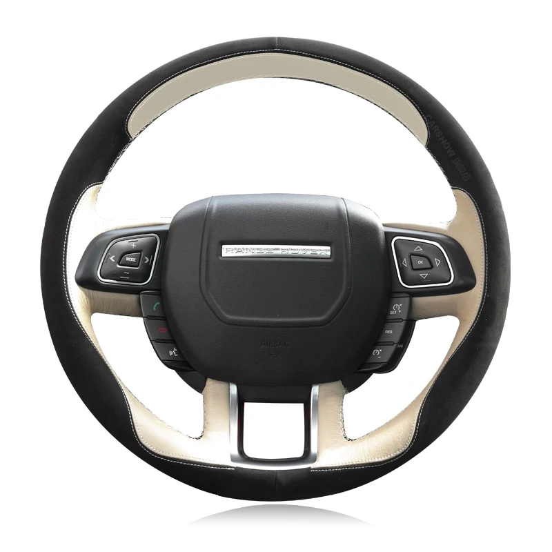 

DIY Hand-Stitched Suede Leather Car Steering Wheel Cover for Land Rover Freelander 2 Discovery 3 Discovery 4 Range Rover Evoque