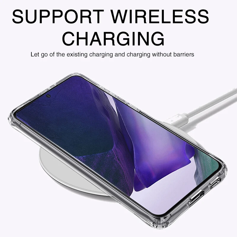 Shockproof Phone Case For Samsung Galaxy S21 Plus S21 Ultra S20 FE S10 S9 S8 Plus A51 A71 Note 8 9 10 clear Silicone Case Cover