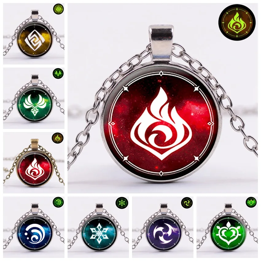 

Anime Game Pendant Genshin Impact Element Eyes of God Necklace Clavicle Chain All-match Personality Creativity Holiday Gift
