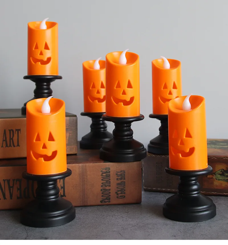 

Halloween candle light LED colorful candlestick desktop ornaments venue layout props ghost festival decoration pumpkin lantern