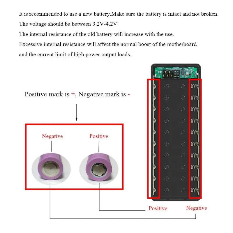 

QC3.0 LCD Display DIY 10x18650 Battery Case Power Bank Shell Quick Charge Box