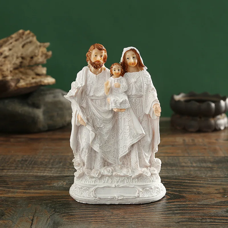 

Статуя Иисуса Христа, набор миниатюрных рождественских статуэток, орнамент из смолы, церковная скульптура, подарок, украшение для дома и ра...
