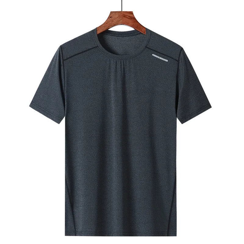 

2021 Summer New Short-Sleeved T-Shirt For Men Quik Dry Ice Screen Eye Polo Shirt Solid Color Slim Fitness Casual Male Clothing