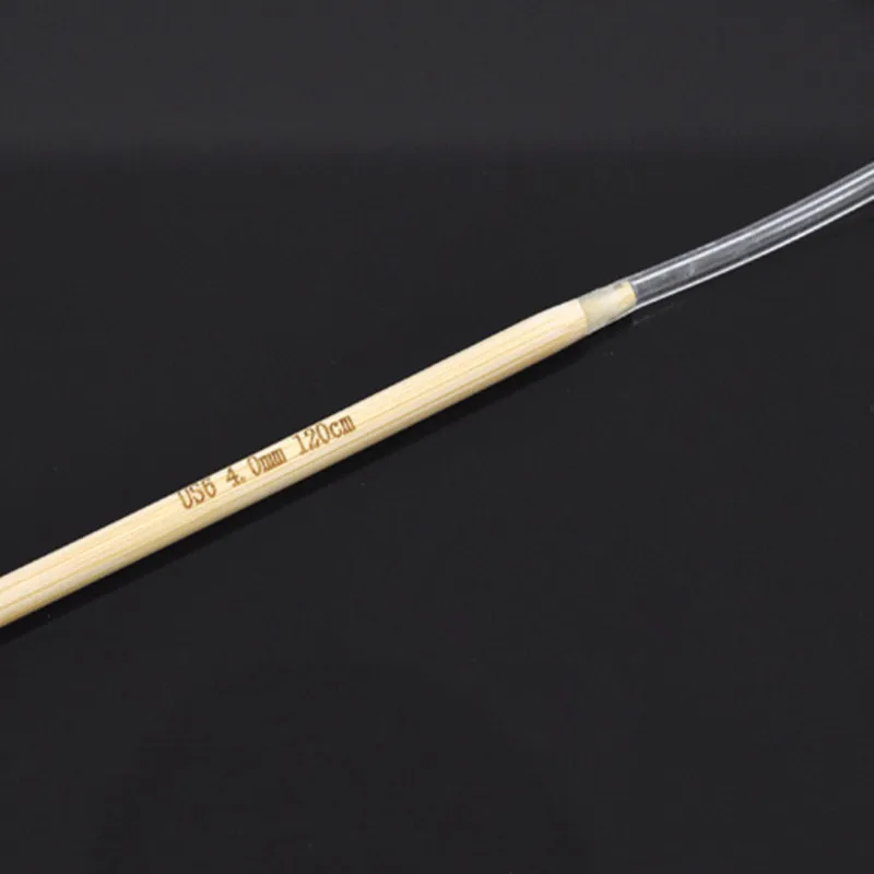 1 шт. 4 мм 120 см длинные бамбуковые круговые вязальные спицы прозрачная трубка