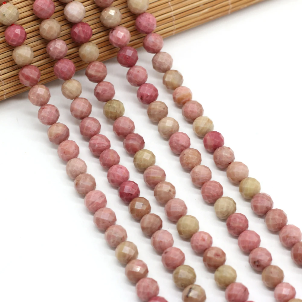 

Натуральный камень, полудрагоценные камни, Круглые граненые красные деревянные зернистые бусины, DIY Изготовление браслета ожерелья, изыска...