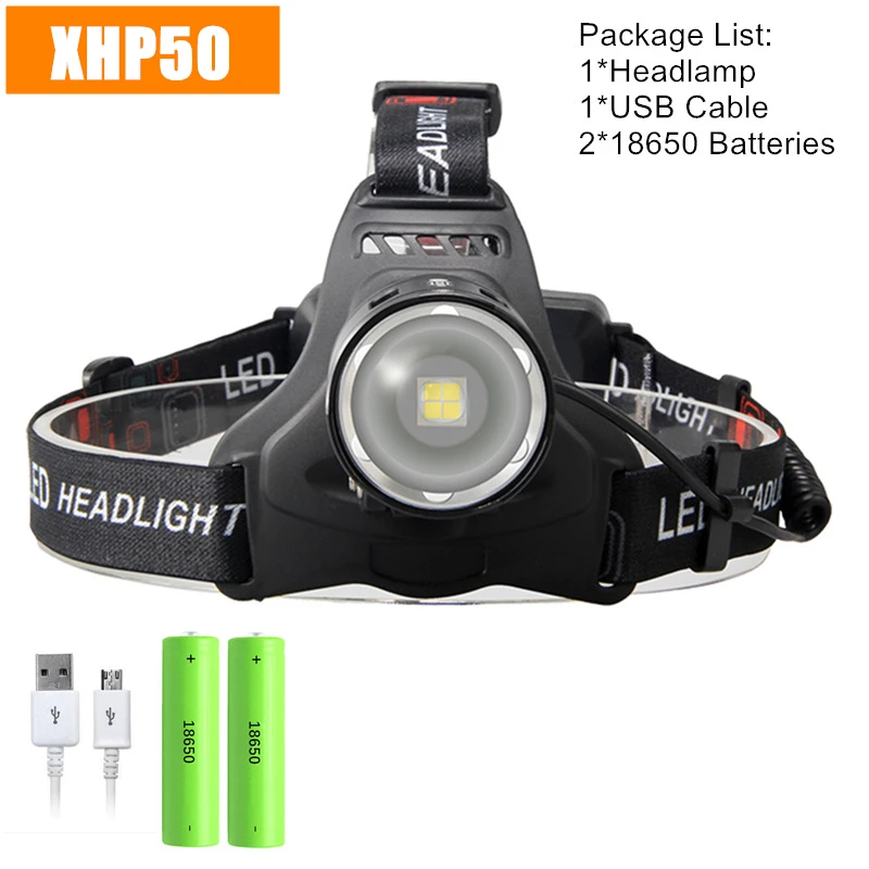 150000LM USB фара XHP50 XHP70 светодиодный налобный фонарь 18650 Головной фонарь для наружного кемпинга рыбалки - Испускаемый цвет: Option B