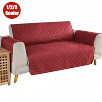 1/2/3 Seater Wine Red SofaCovers Quilted Throw Washable Anti Slip Cover Reversible Couch Furniture Protector Pet Dog Mats