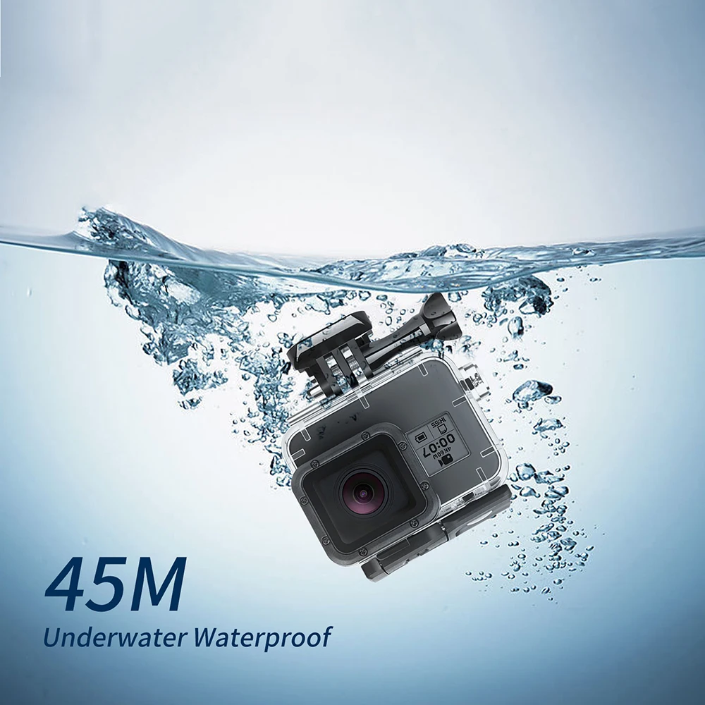 Снимать для использования на глубине до 45 м Водонепроницаемый чехол экшн-камеры