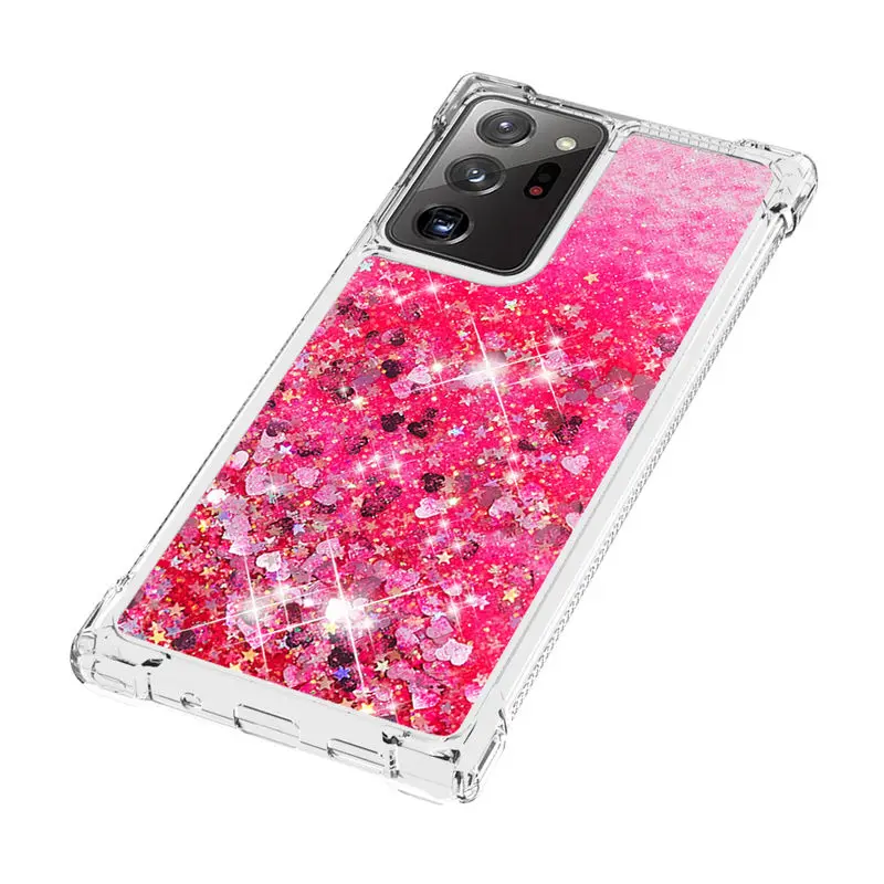 

For Samsung Note 20 Ultra Case Luxury Liquid Glitter quicksand Silicone Shockproof Back Cover For Samsung Note 20 Ultra Cover