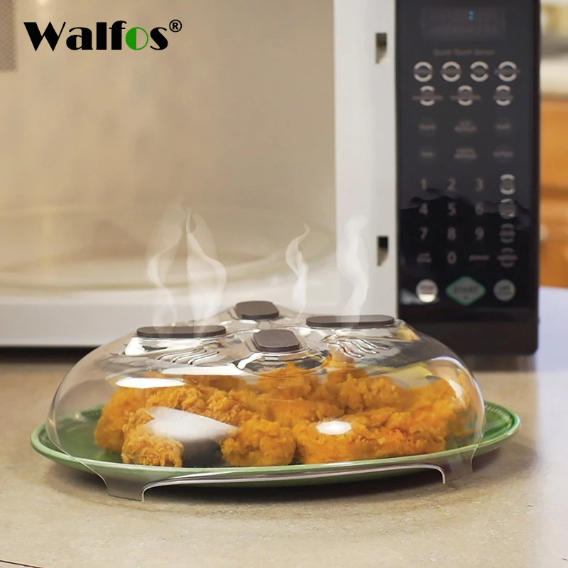 

Walfos Magnet Food Splatter Guard Microwave Hover Anti-Sputtering Cover With Steam Vents Magnetic Splatter Lid Heat Resistant