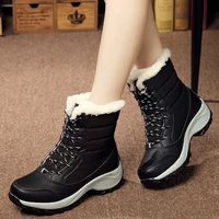 tophqws womens winter high boots warm high quality plus velvet platform shoes female waterproof mid calf snow boots winter