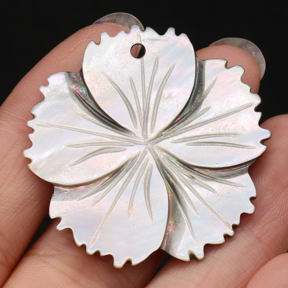 

Natural Shell Pendant Petals Shape 37mm DIY for Jewelry Making End Beads Necklaces Accessories Gift for Women