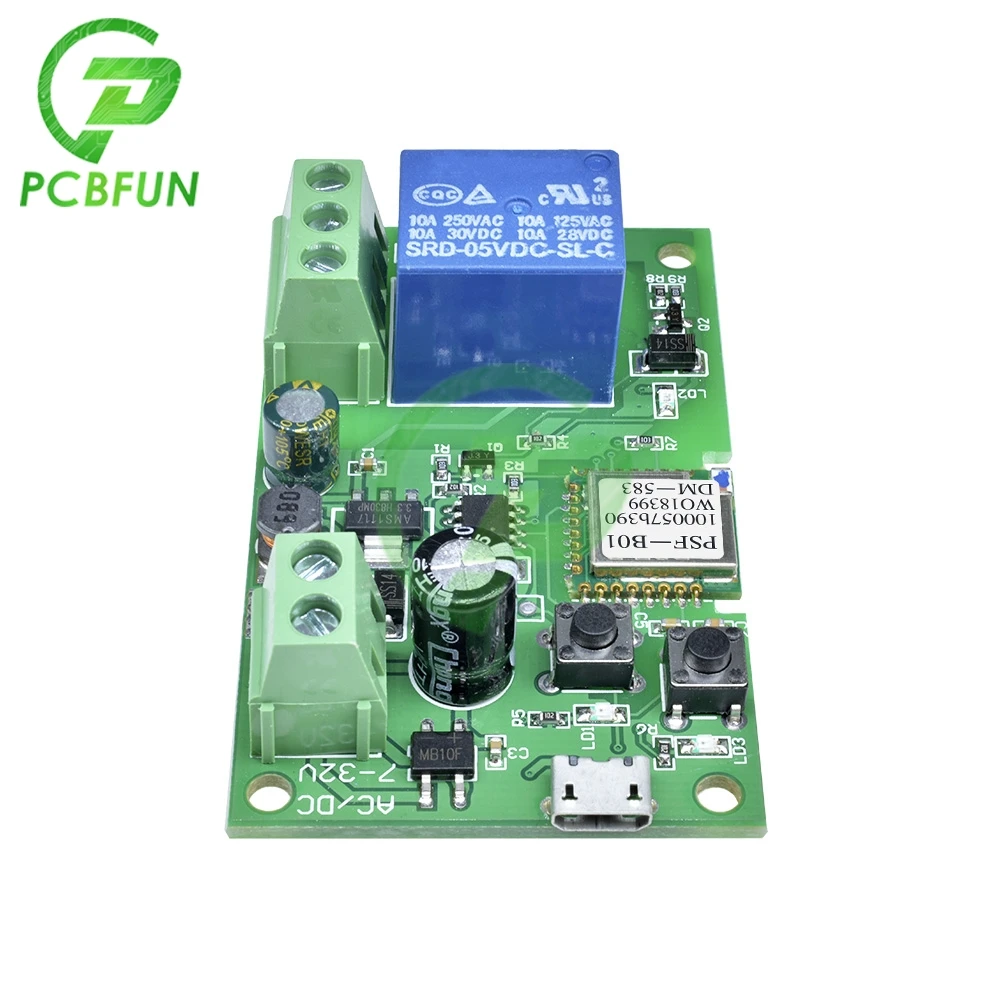 Самоблокирующийся умный Wi Fi беспроводной коммутатор с модулем реле 5 32 В