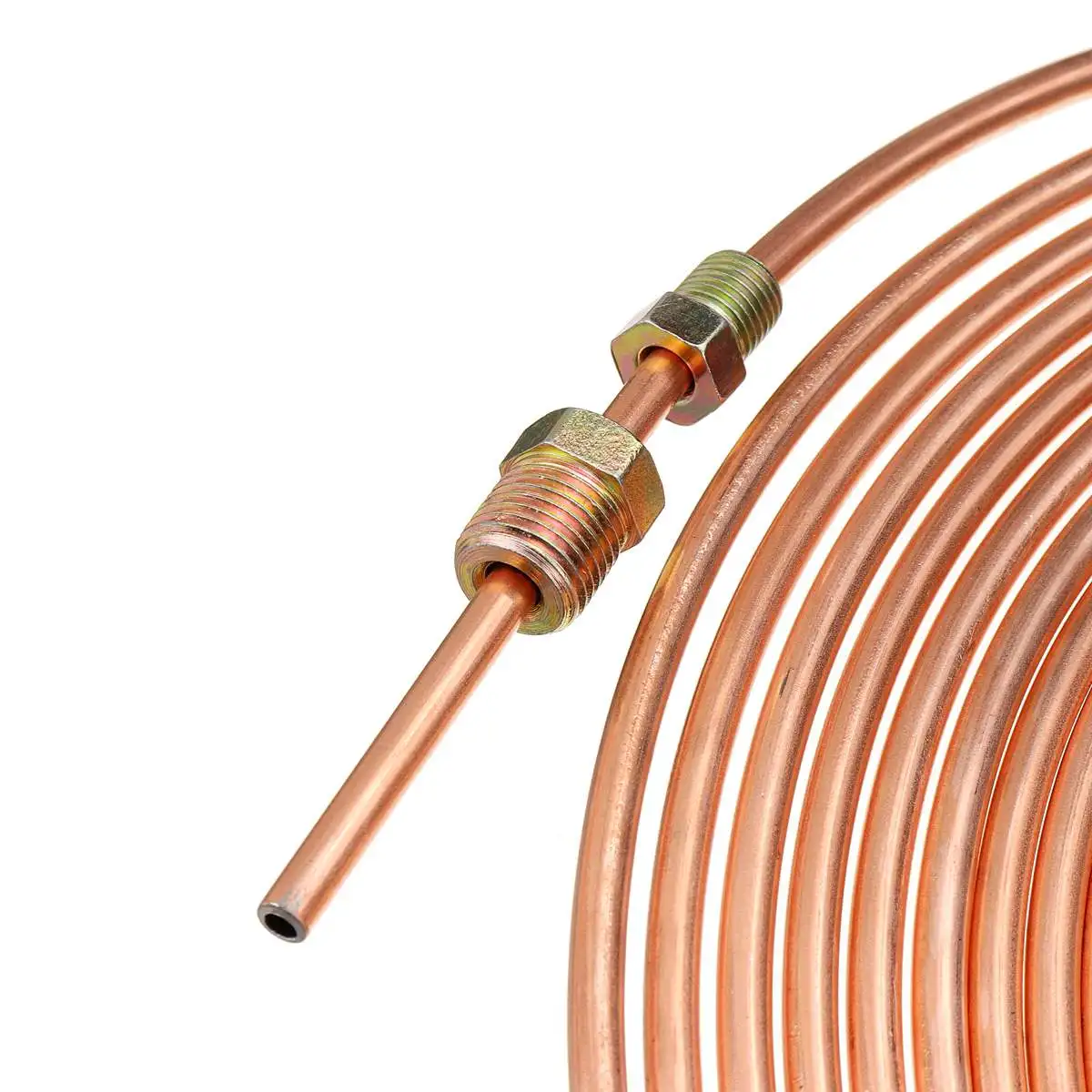 

3/16" Brake Line Tubing Kit Copper Nickel Steel Armor With 16Pcs Gold Fittings