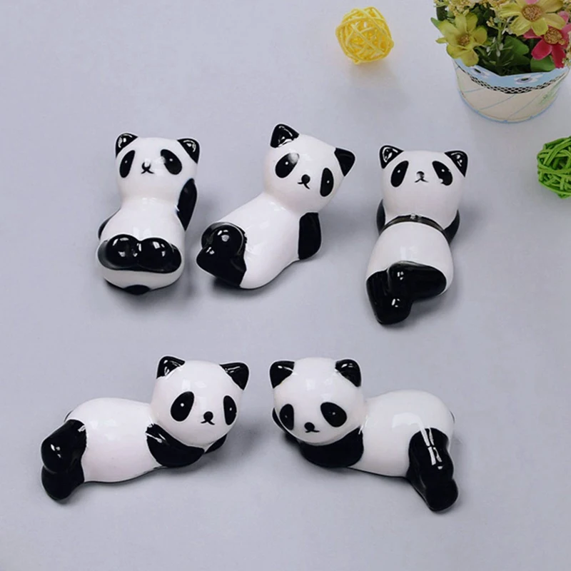 

Cute Cartoon Panda Ceramic Chopsticks Holders Japanese Style Kawaii Panda Chopstick Rest Support Stand Table Decor Ornmaents