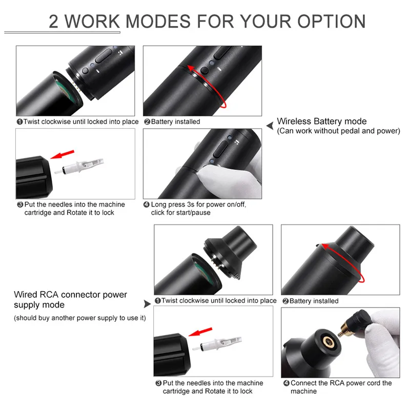 Wireless Tattoo Pen Strong Coreless Motor Wireless Tattoo Machine 2400mAh Lithium Battery Permanent Makeup Pen for Body Art