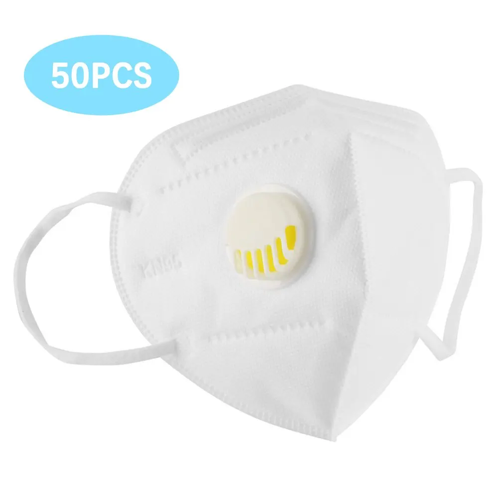 

5 Layers KN95 Mouth Mask With Breathing Valve FFP2 Anti-dust Protective Facial Masks Respirator 95% Filtration Safety Mask