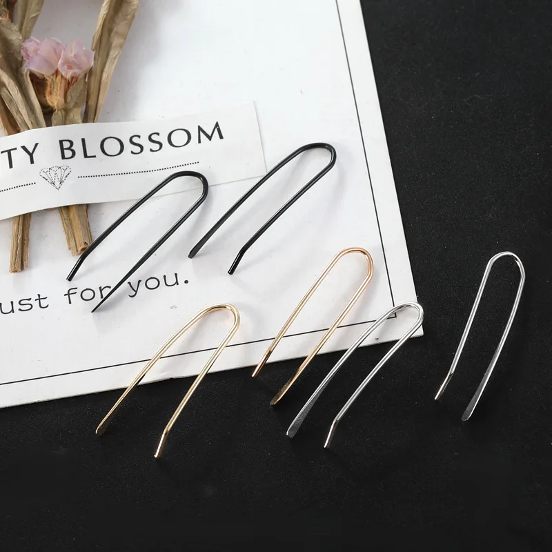 Новые простые Зажимы для бумаги минималистичные серьги гвоздики золотого