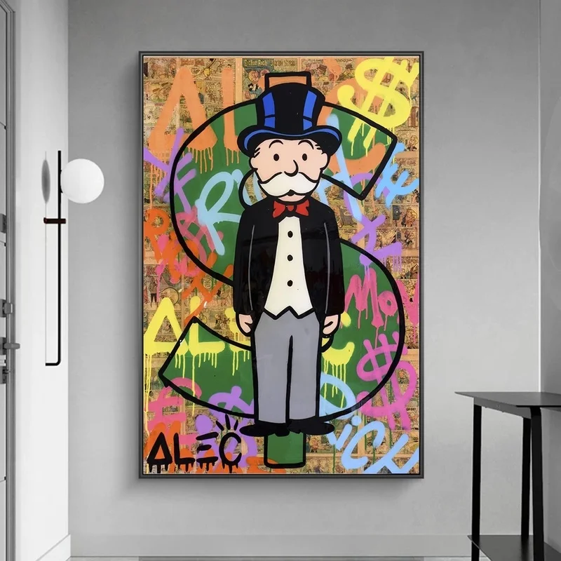 

MONOPOLY DOLLAR SIGN STATUE by Alec Monopoly Graffiti Art Paintings on the Wall Art Posters and Prints Modern Art Wall Pictures