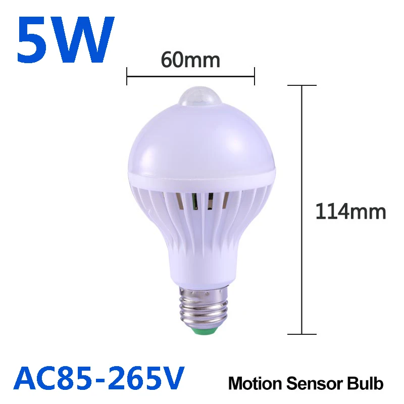 5W Sensor Bulb Умный светодиодный датчик движения ночник 5 Вт 7 Вт 9 Вт 12 Вт 18 Вт 220 В PIR сенсорные лампы потолочные лампы-светильники для дома лестничный коридор белый - Испускаемый цвет: 5W Sensor Bulb