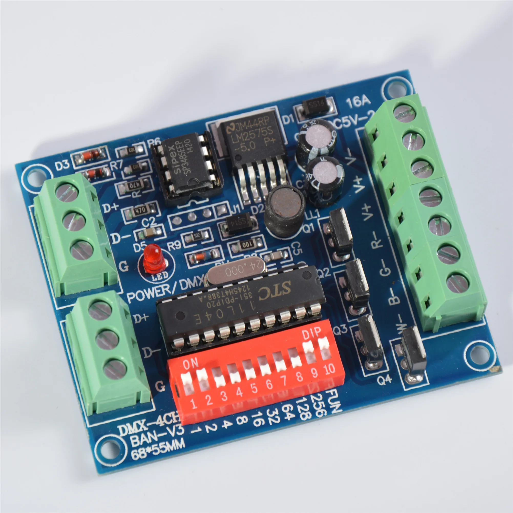 4CH RGBW легко DMX Dmx 512 декодер диммер контроллер привод DC5V-24V для светодиодный