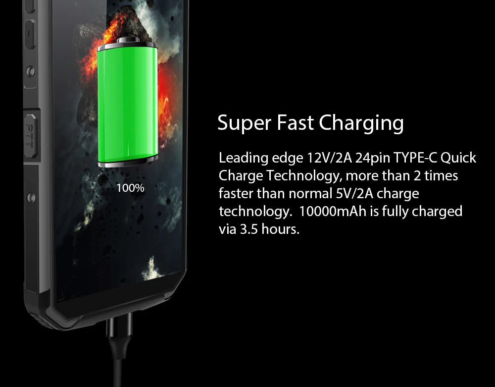 BLACKVIEW BV9500 Plus IP68 водонепроницаемый смартфон 10000 мАч Android 9 0 16 МП 4G + 64G 5 7 &quotFHD