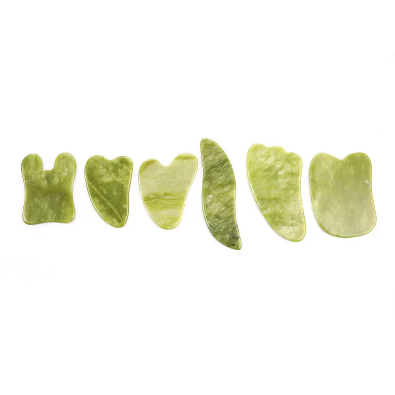 

Green Natural Jade Guasha Scrapping Plate Gua Sha Massager Face Meridian Scrapping Plate Piece Massage Tools Arm Massage Tool