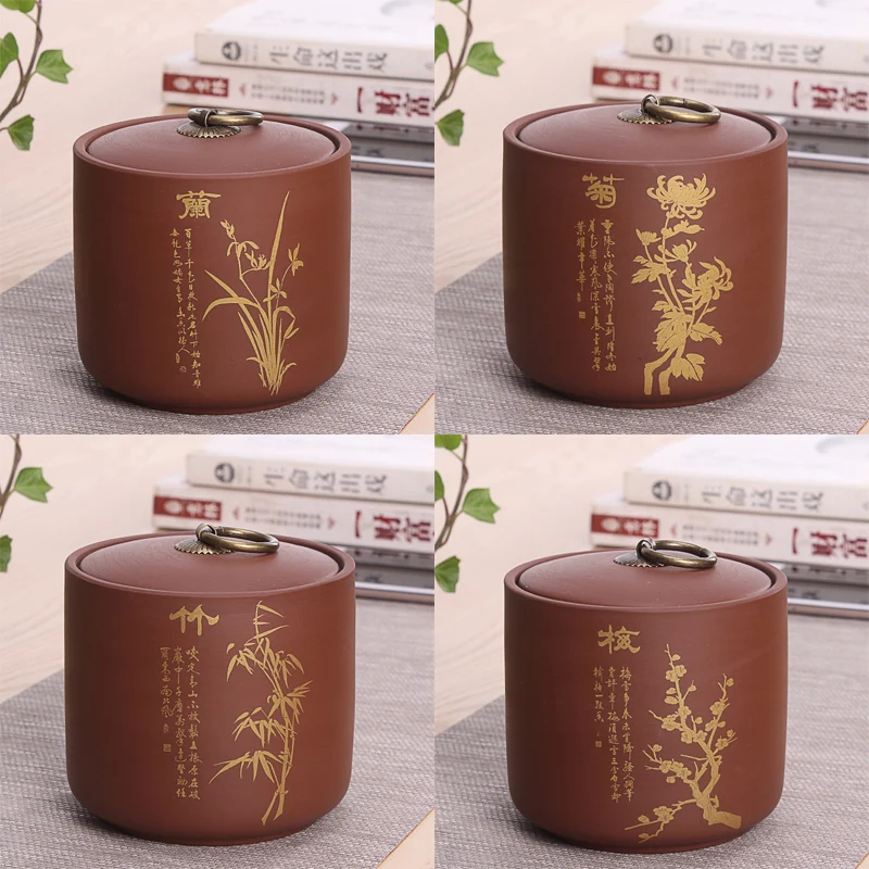 Традиционные фиолетовые глиняные керамические банка для чая кухонные сосуды