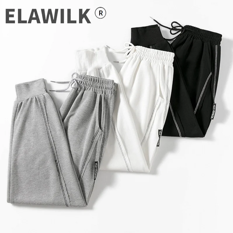 

Спортивные брюки, женские спортивные брюки, свободные брюки в стиле пэчворк, корейские шаровары, повседневные брюки с высокой талией и карм...