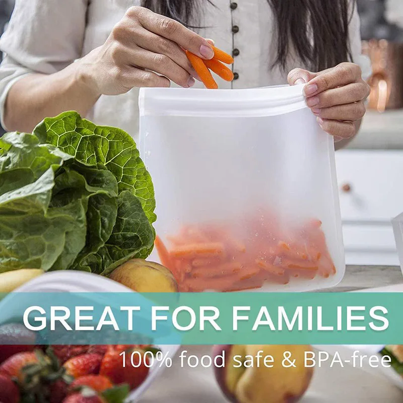 3 шт./компл. сумка для хранения продуктов многоразовая на молнии PEVA герметичная