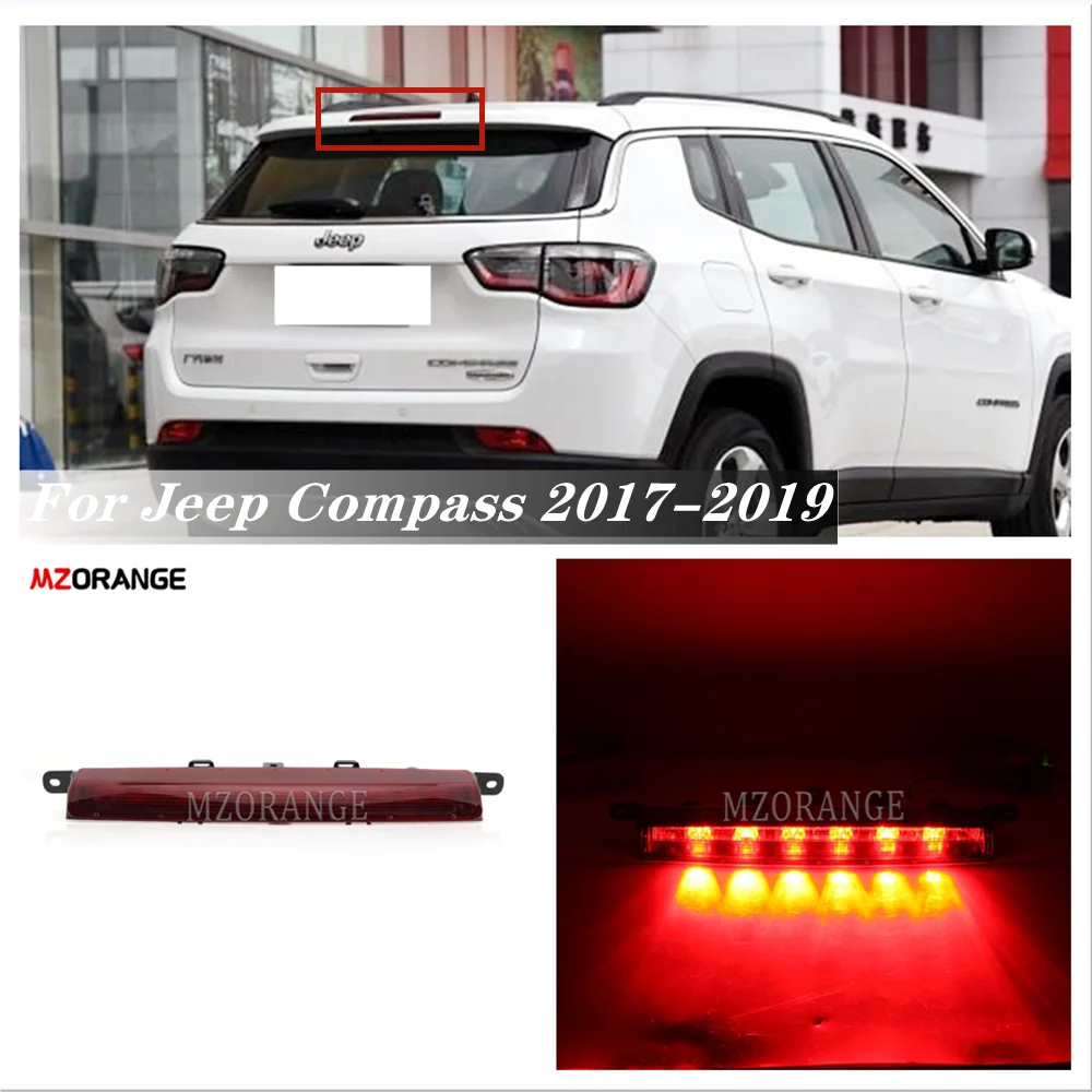

Светодиодный третий стоп светильник сигнал для Jeep Compass 2017 2018 2019, задний фонарь с высоким креплением, стоп-сигнал, дополнительные автомобильн...