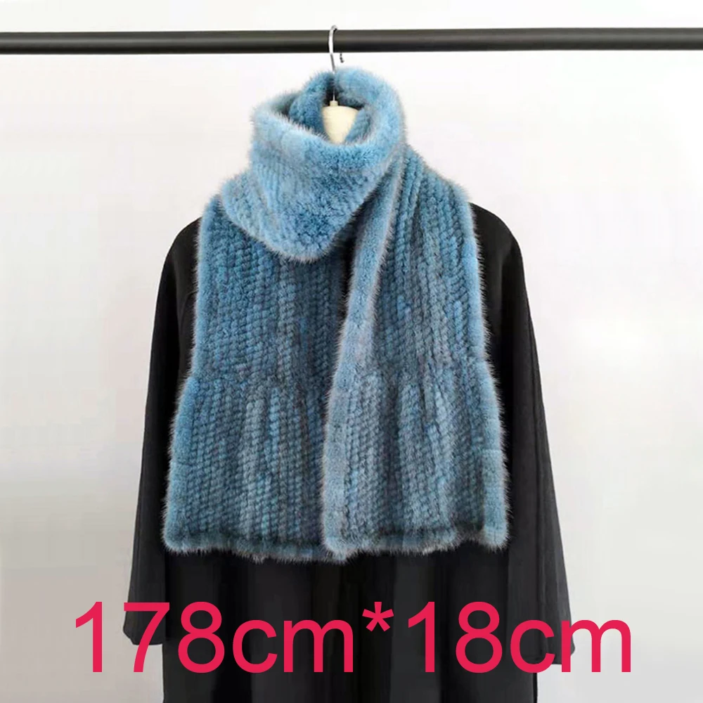 Новинка модная шаль из натурального меха норки хороший подарок шарф 100% зимний