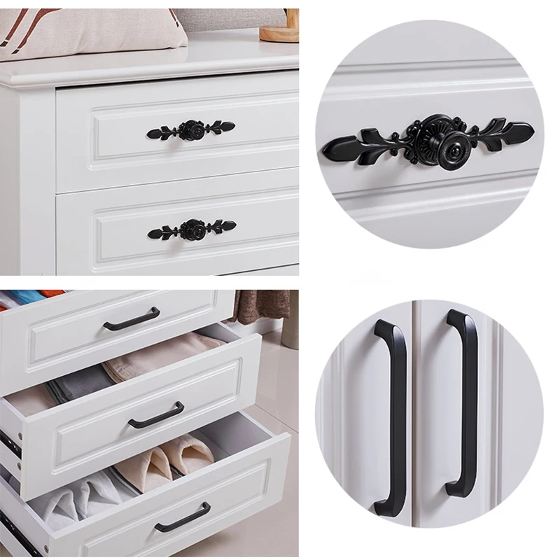 Черная Современная никелевая кухонная ручка 1 шт. для вытягивания кухонной двери